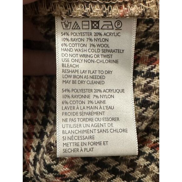 Urban Outfitters orange black houndstooth wrap mini skirt size Small - Picture 4 of 14